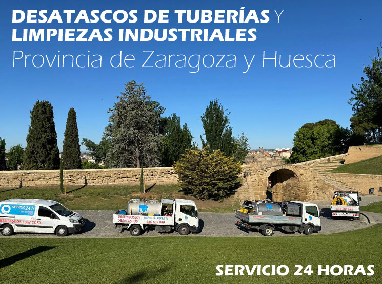 Desatascos urgentes y limpieza de tuberías Peralta de Calasanz (Huesca)